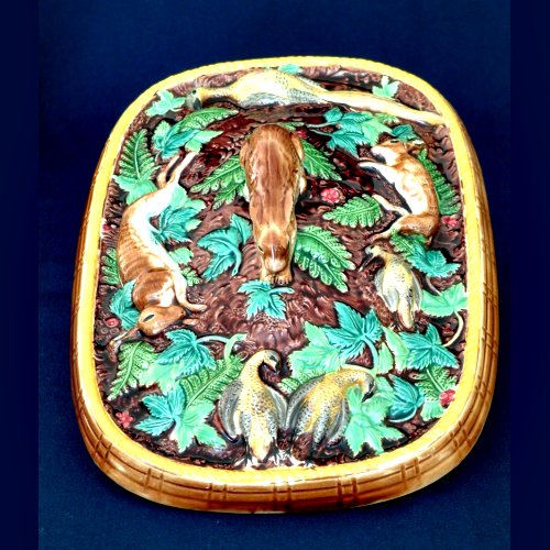 brownfield majolica game tureen