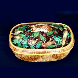 brownfield majolica game tureen