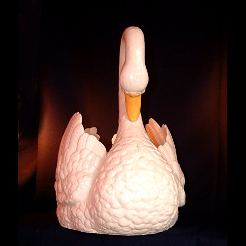 majolica swan jardinere