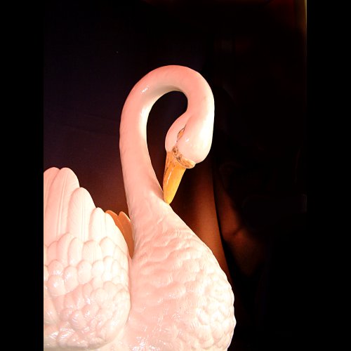 majolica swan jardinere