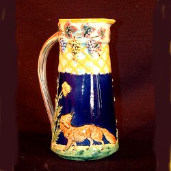 BWM majolica fox pitcher