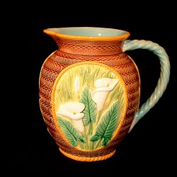 g jones majolica lily pitcher