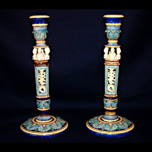 wedgwood majolica candlesticks