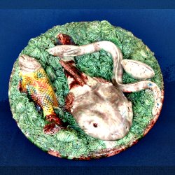 portuguese palissy mafra  fish  plate